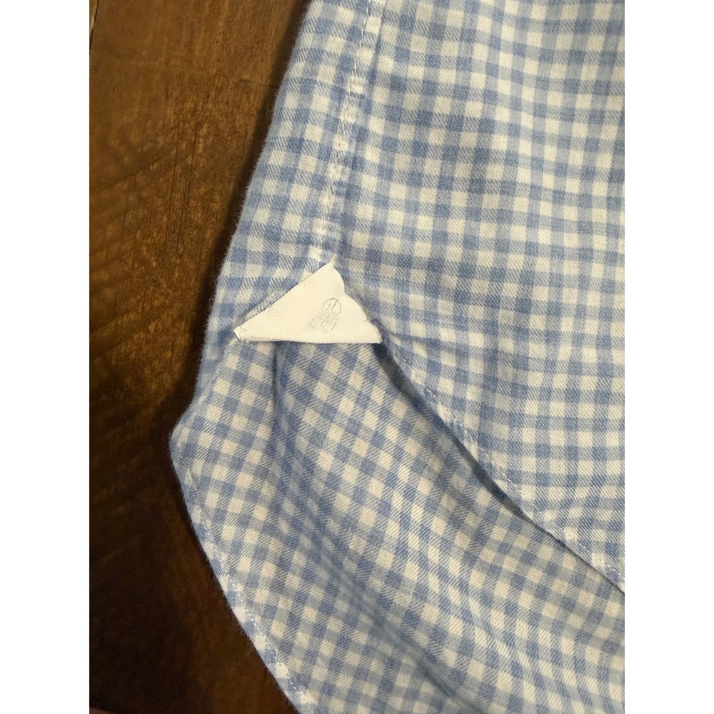 Barba Napoli Mens Gingham Button Down Shirt Blue White Cotton Italy Size L - Picture 5 of 13